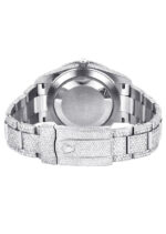 Diamond Iced Out Rolex Datejust 25 Carats Of Diamonds Mother of Pearl Dial Two Row Oyster Band Replica