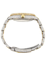 Diamond Iced Out Rolex Datejust 25 Carats Of Diamonds Mother of Pearl Roman Numeral Dial Replica