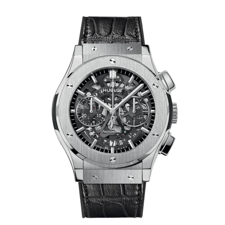 Hublot Fusion Classic Aerofusion Skeleton Dial Black Leather on Top Watch Replica