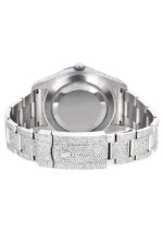 Iced Out Rolex Datejust 36 MM Stainless Steel 10 Carats of Diamonds Brown Arabic Diamond Dial Oyster Band Replica