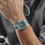 Patek Philippe Nautilus Date Platinum Emeralds Black Dial Replica