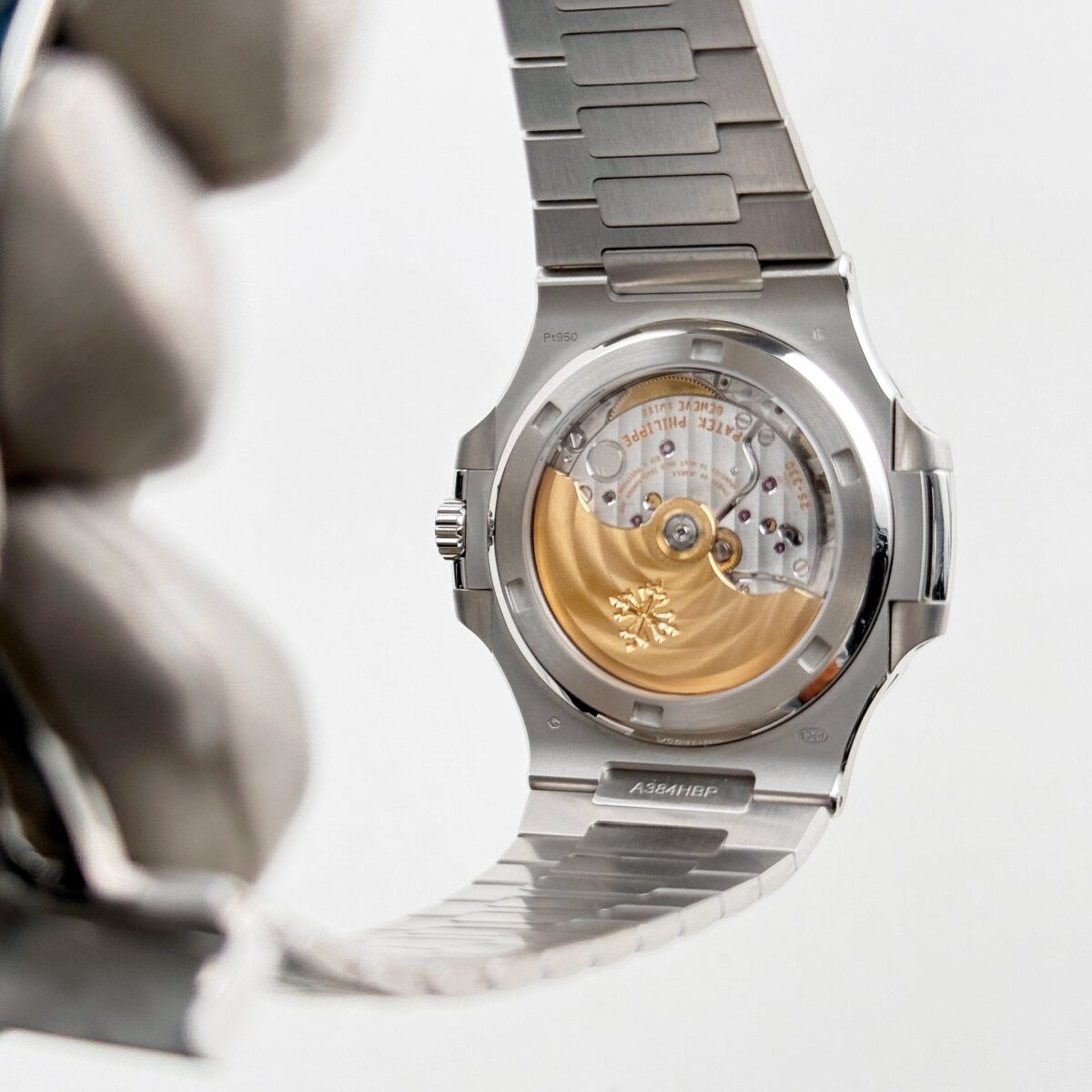 Patek Philippe Nautilus Date Platinum Emeralds Black Dial Replica