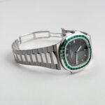 Patek Philippe Nautilus Date Platinum Emeralds Black Dial Replica