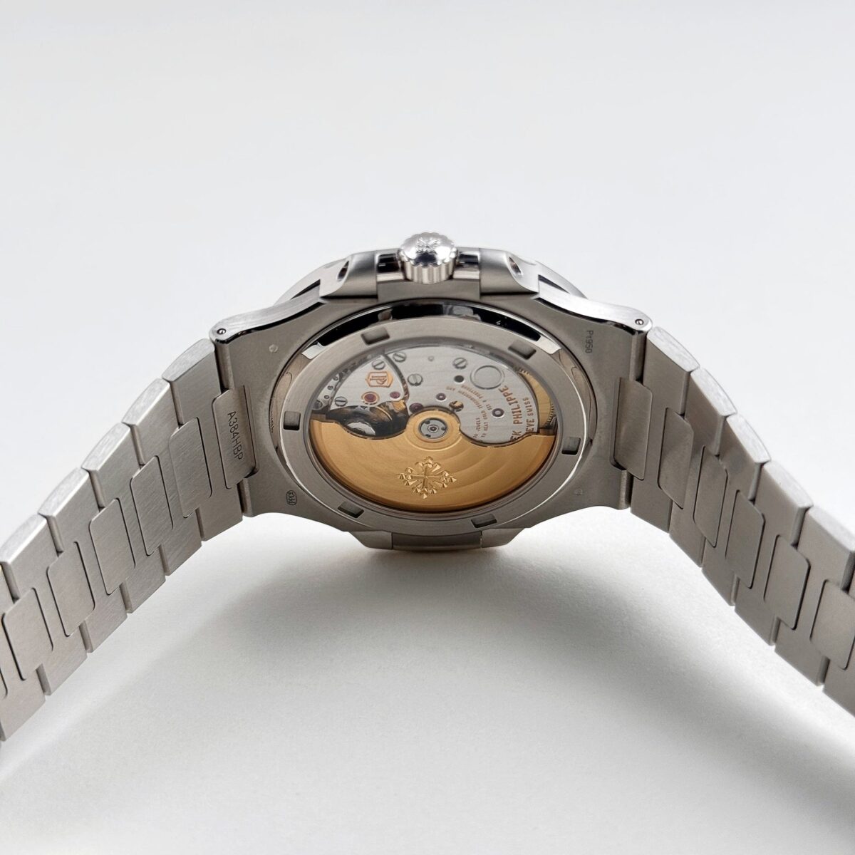 Patek Philippe Nautilus Date Platinum Emeralds Black Dial Replica