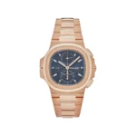 Patek Philippe Nautilus Travel Time Flyback Chronograph Rose Gold Blue Dial Replica
