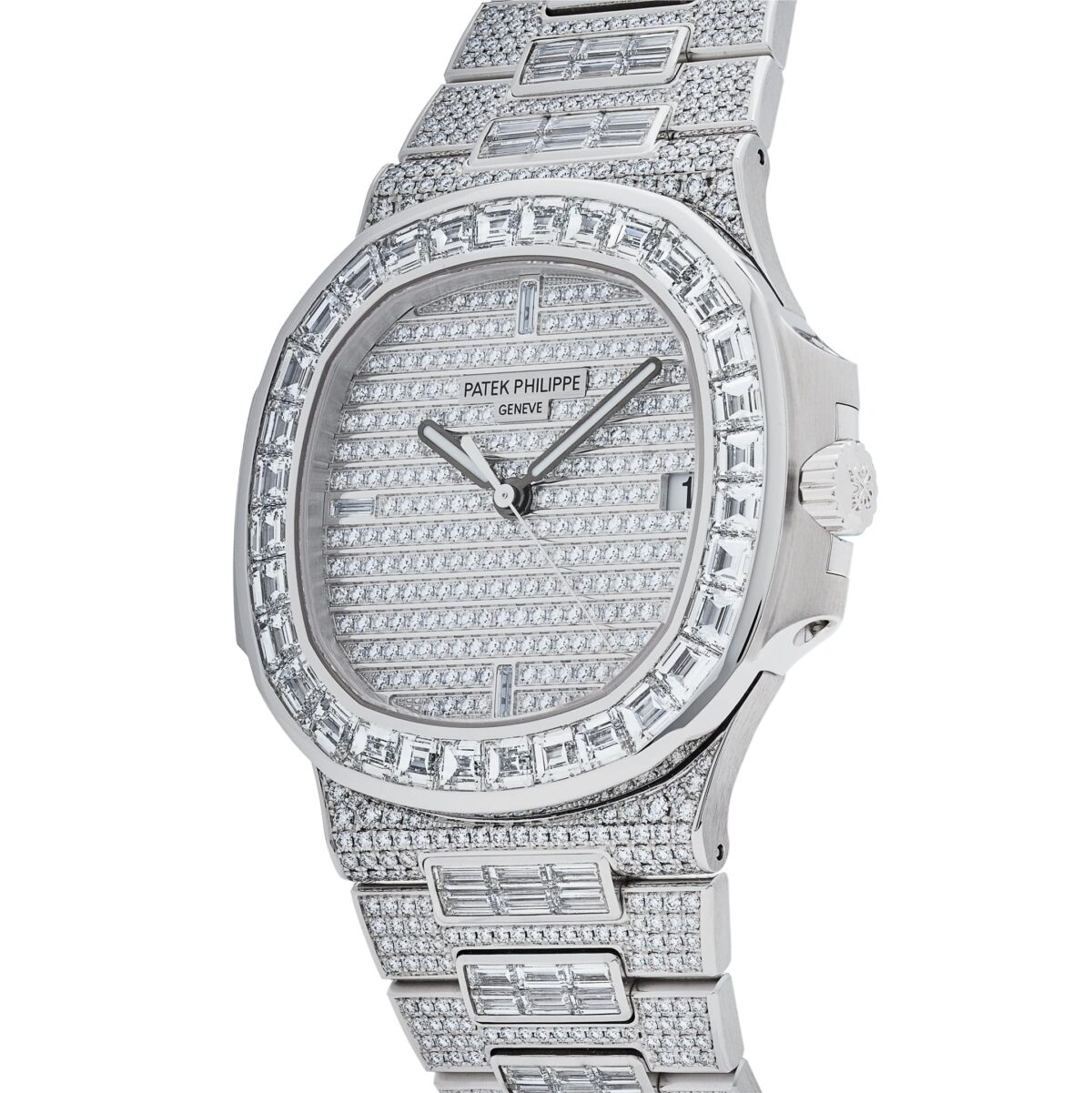 Patek Philippe Nautilus White Gold Diamond Set Replica