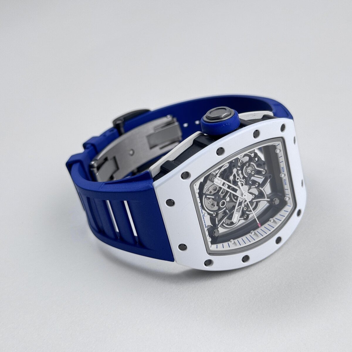 Richard Mille RM 055 Bubba Watson Japan Edition White Ceramic Titanium Blue Replica