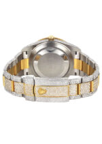 Womens Diamond Iced Out Rolex Datejust 25 Carats Of Diamonds Custom Blue Black Roman Numeral Diamond Replica